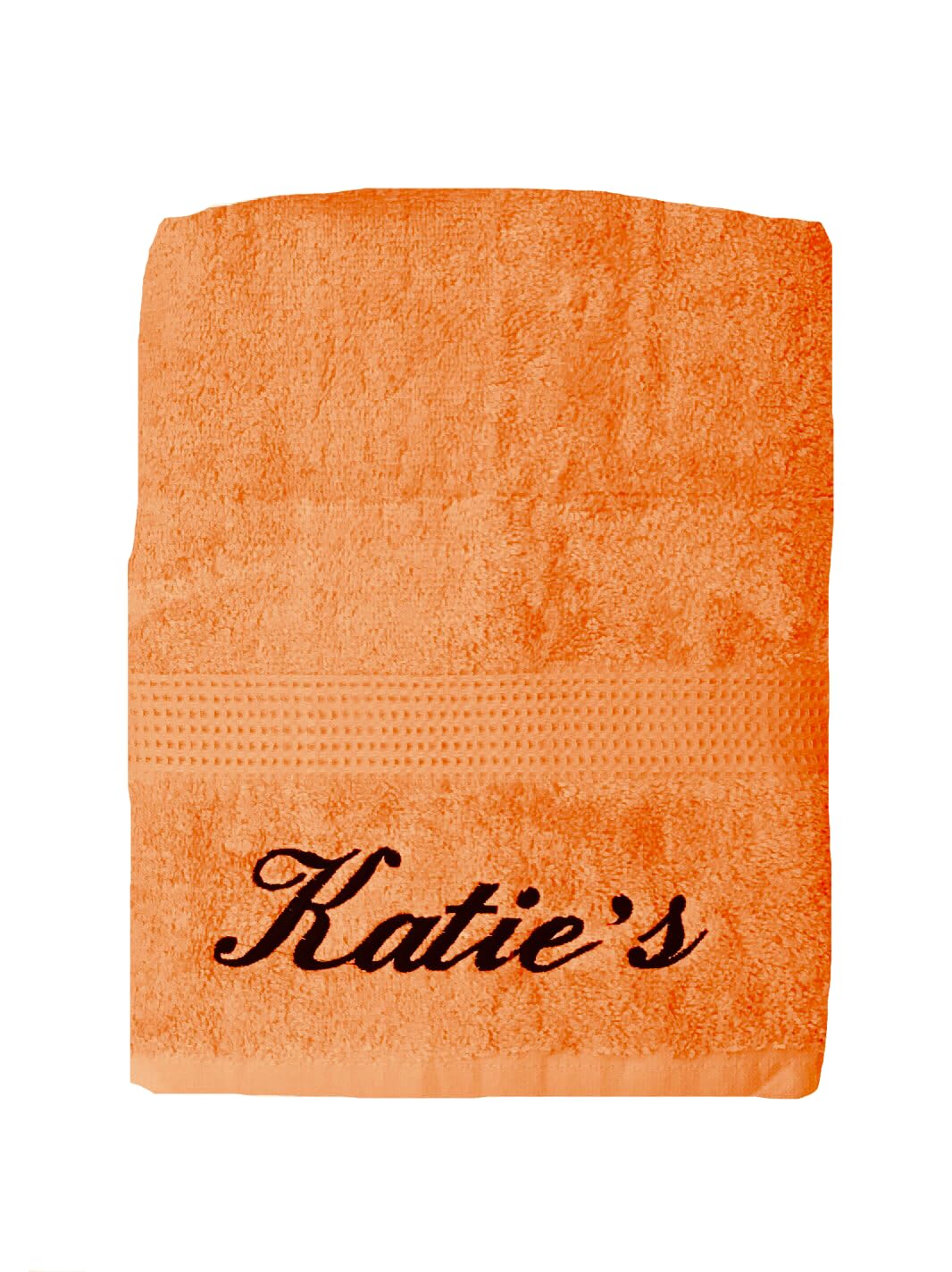 Niche Embroidery Orange Personalised Embroidered Bath Towel Premium Quality Gift With Colour & Name Choice (Lime)