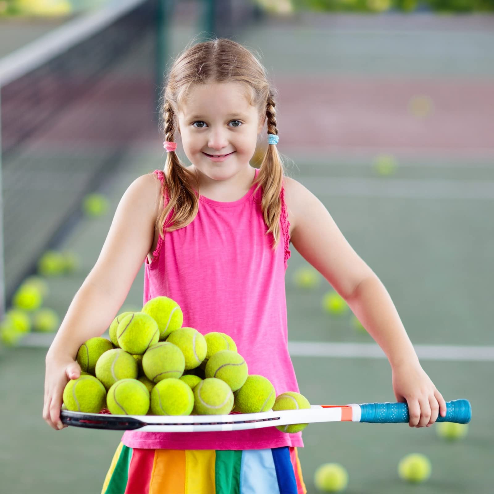 Vinsot 150 palline da tennis a pressione standard gialle palline da gioco da tennis per allenamento e tennis, palline da tennis sfuse per principianti giocatori di animali domestici, diametro 6,5 cm