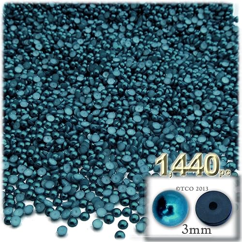 Miniatura 9 de 1,440 cuentas de media cúpula con acabado perlado, redondas, 0.118 pulgadas, mezcla múltiple