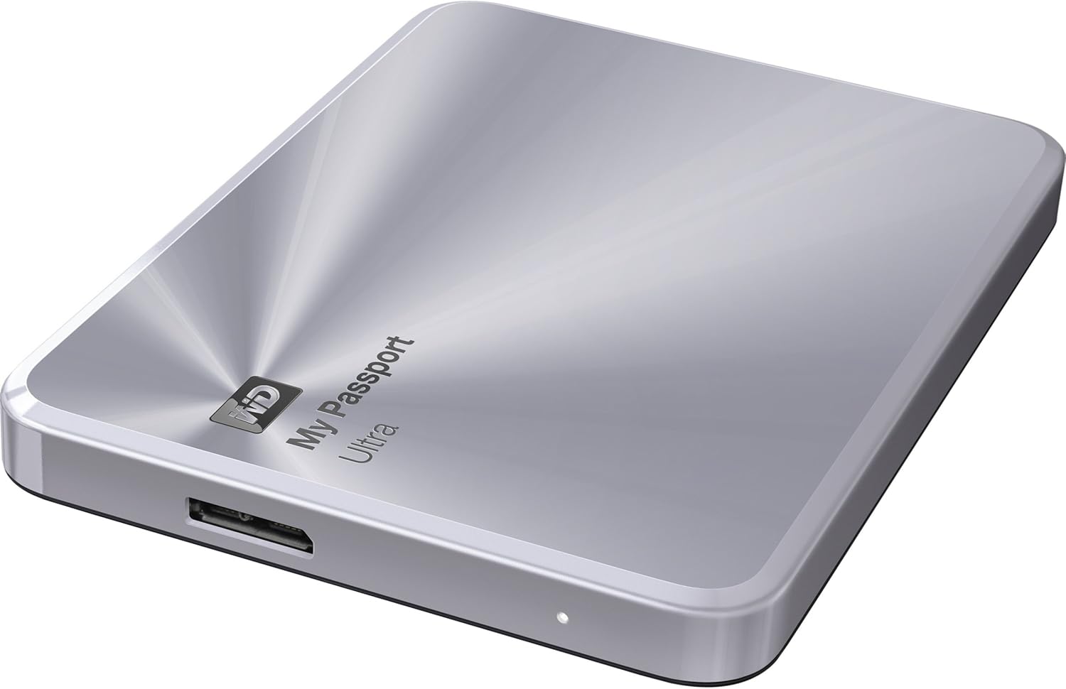 WD 1TB Silver My Passport Ultra Metal Edition Portable External Hard Drive - USB 3.0 - WDBTYH0010BSL-NESN