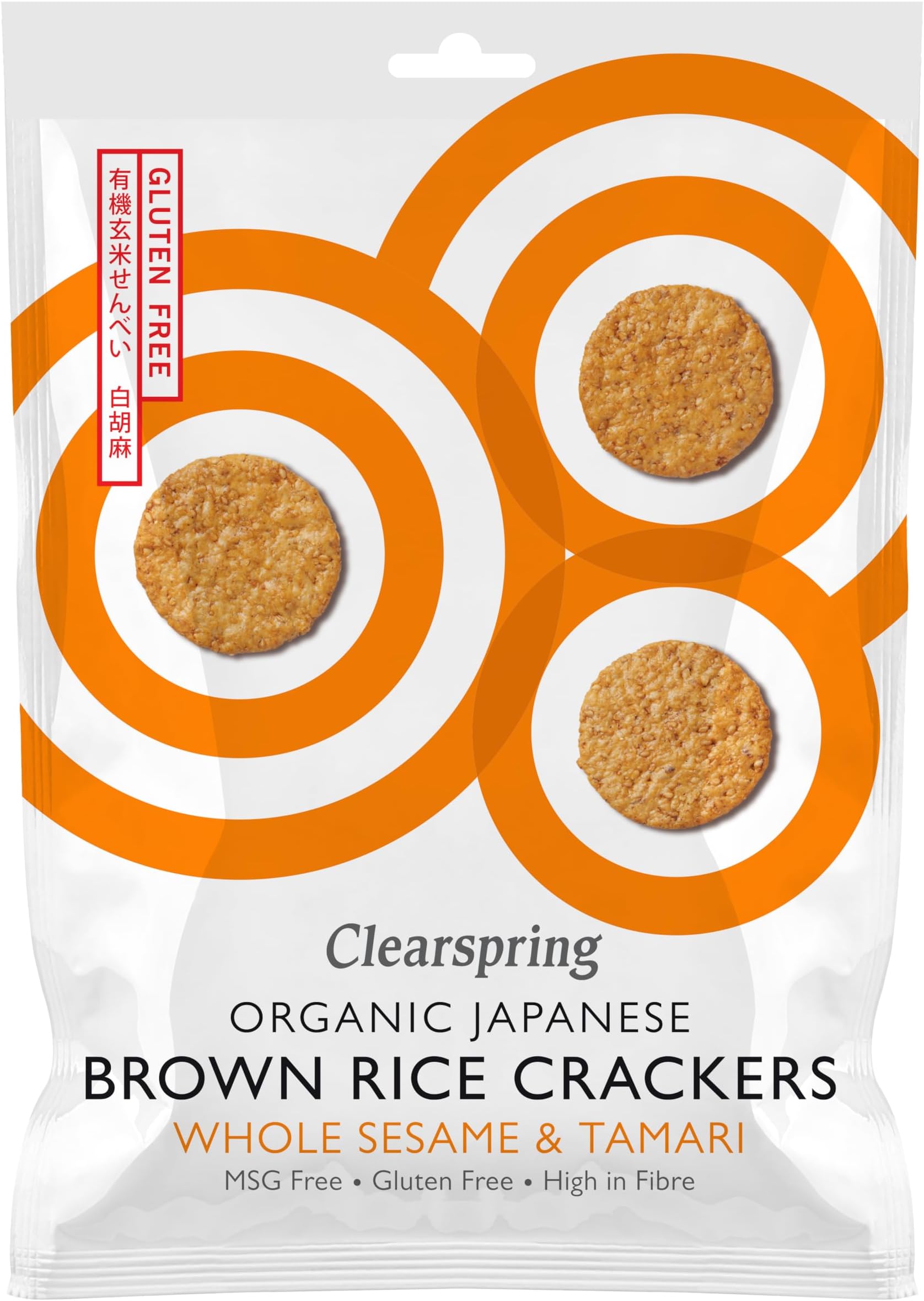 CLEARSPRING Organic Brown Rice Whole Sesame Cracker, 40 GR