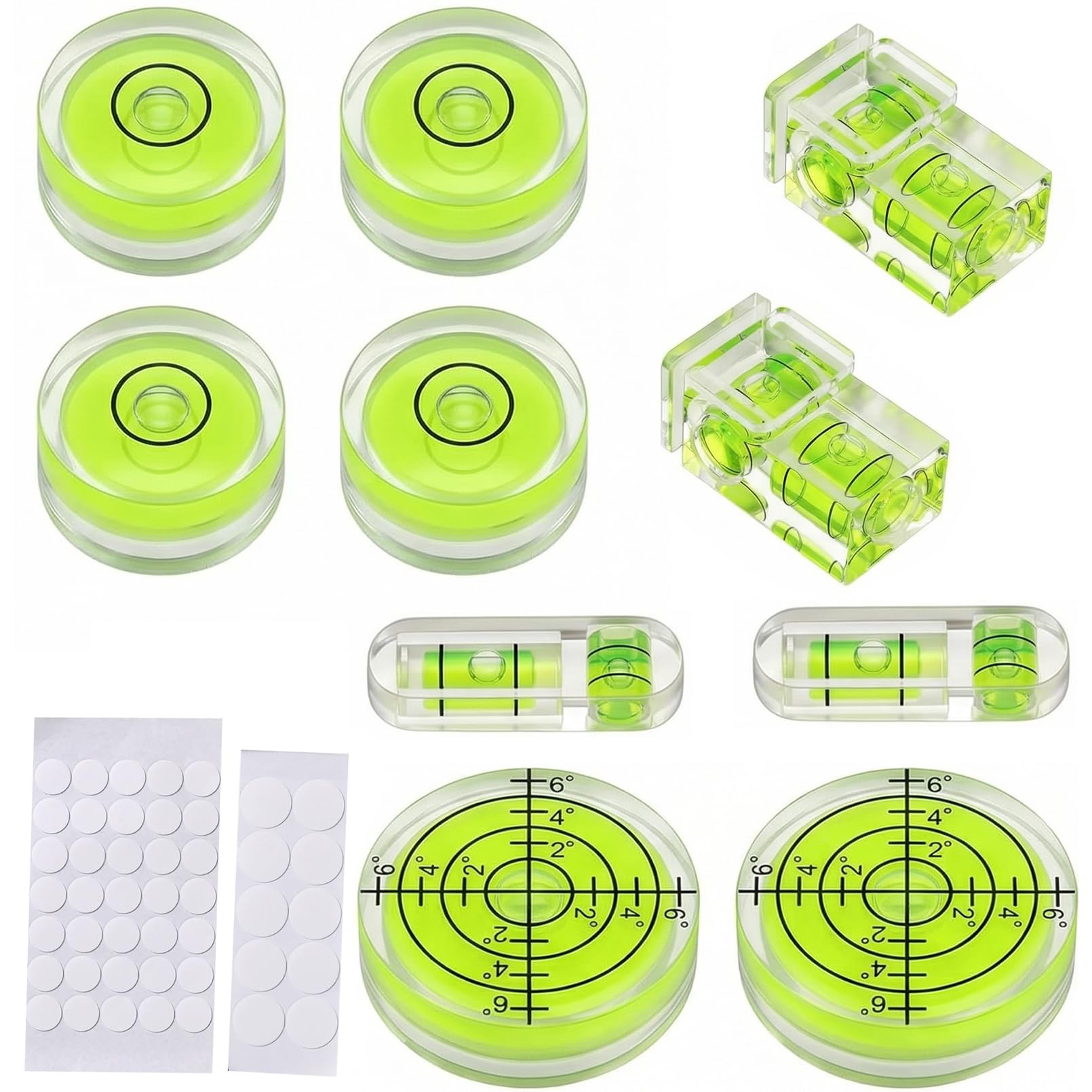 10 Pieces LibelleWasserwaage Mini Bubble Level, Round Bubble Level, Mini Bubble Level, Mini Bubbles, Dart Level for Camping, Photo Equipment, Furniture, Pictures