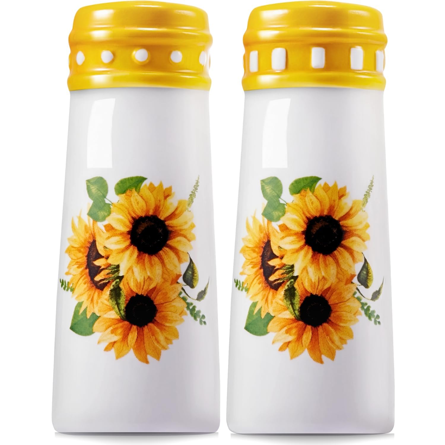 Sunflower Salt And Pepper Shakers - Farmhouse Cute Salt Pepper Shaker Set For Kitchen Table, Sunflower Kitchen Decor Accessories - Large Seasoning Shakers Bottle Set, Unique Collectable Gifts