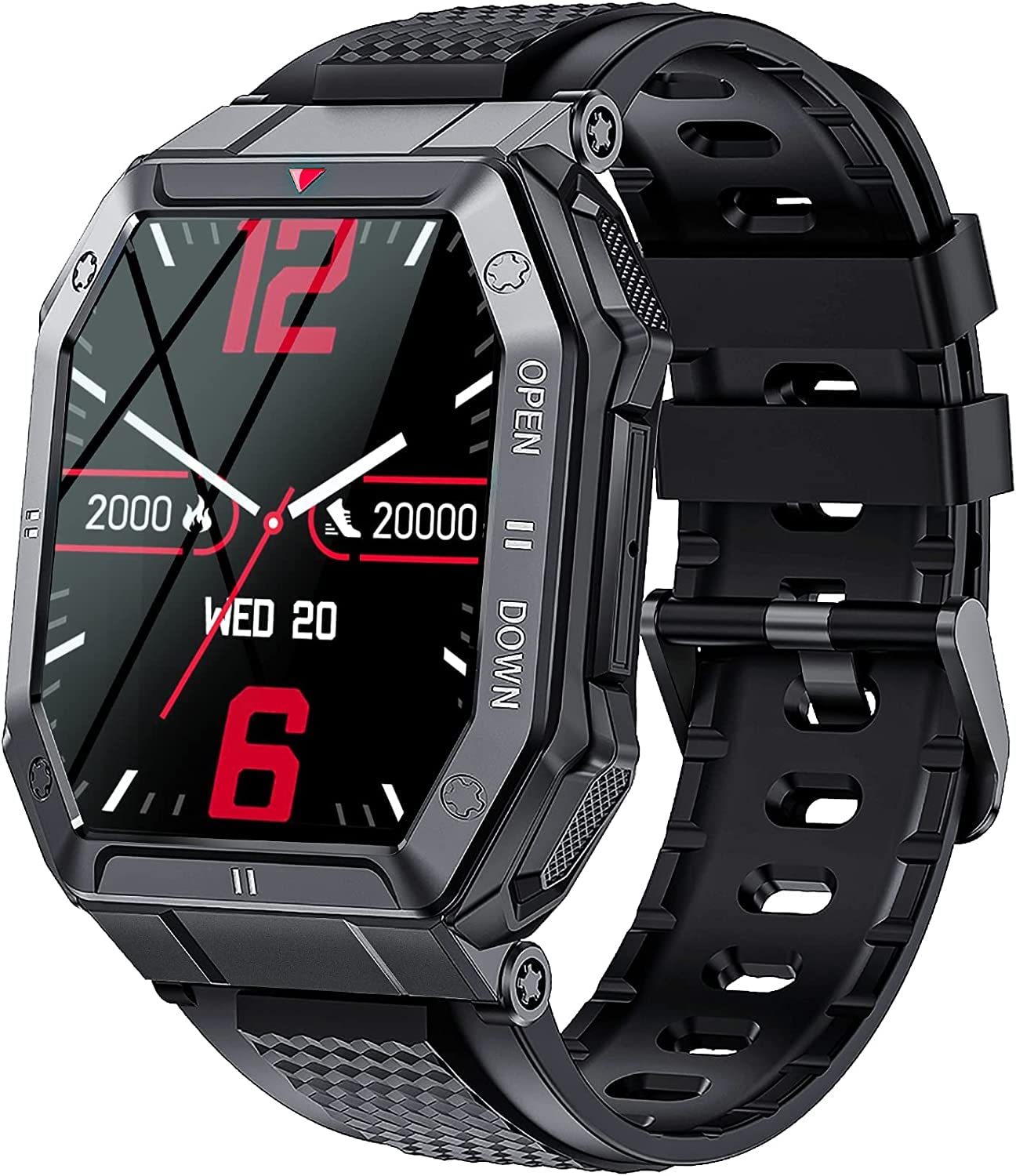 Military Smartwatch For Men With Call Answer Make Outdoor Tactical