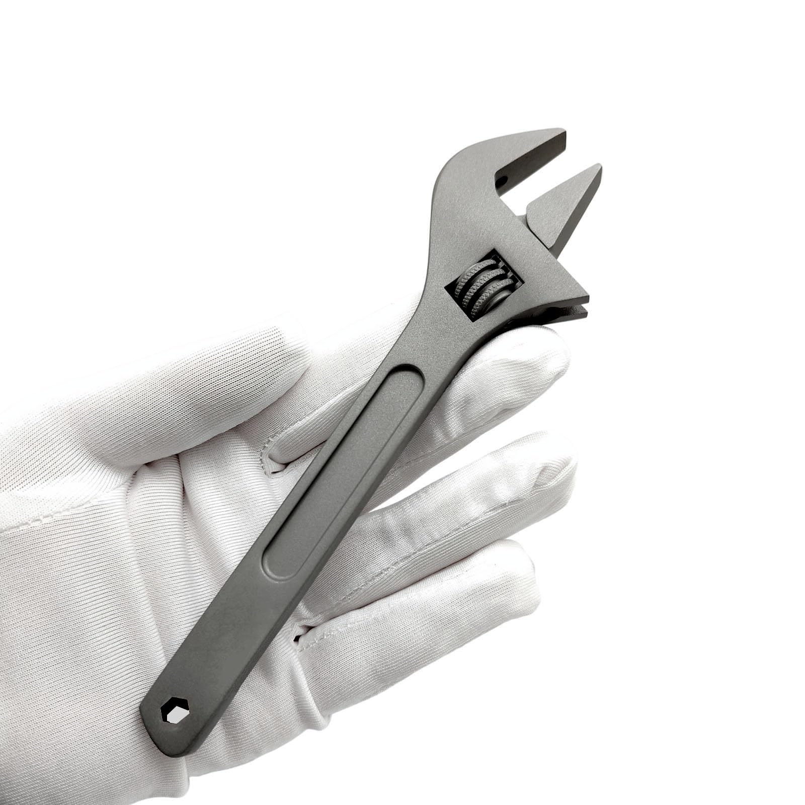 RISON-Titanium Chiave Inglese Regolabile in Titanio GR5, Multifunzione Chiavi a Rullino, Chiavi a Bocca Larga 148mm/5.8" Strumento di Riparazione Portatile, Super Leggero
