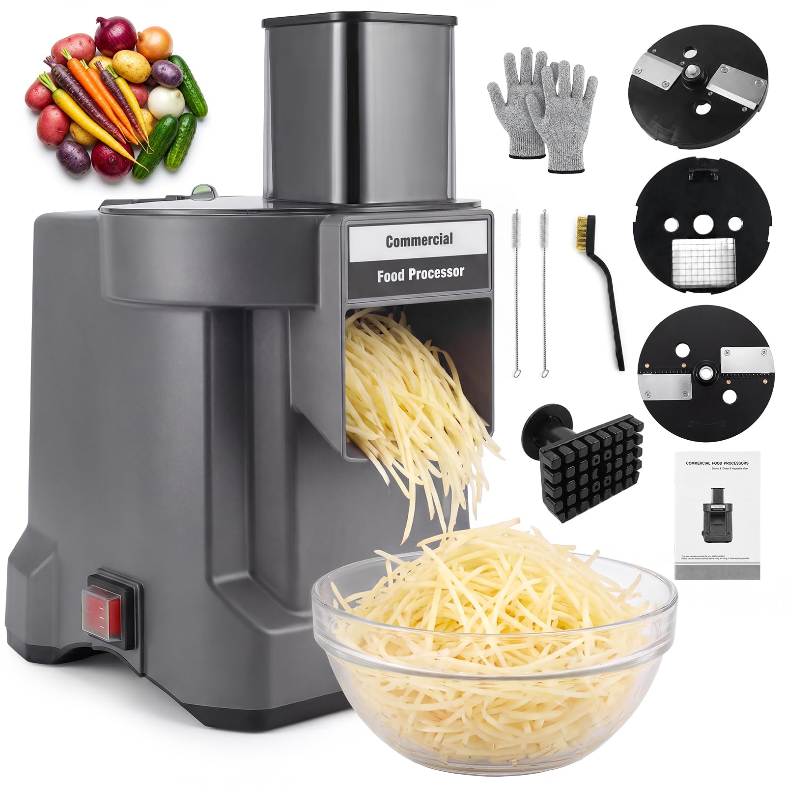 Coupe Légumes en Cubes Électrique Coupe Fruits Professionnel coupe legumes multifonctions electrique,coupe légumes électrique coupe legume cube avec 2 Lames en Acier Inox pour Fruits et légumes variés
