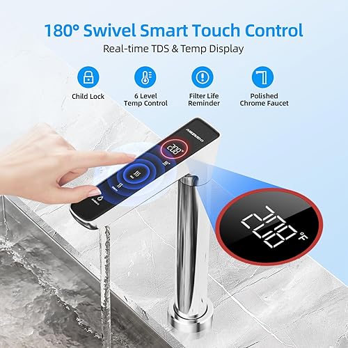 Miniatura 6 de Sistema de ósmosis inversa 2 en 1 y dispensador de agua caliente instantáneo, filtro de agua de ósmosis inversa sin tanque MIZUDO 800GPD,