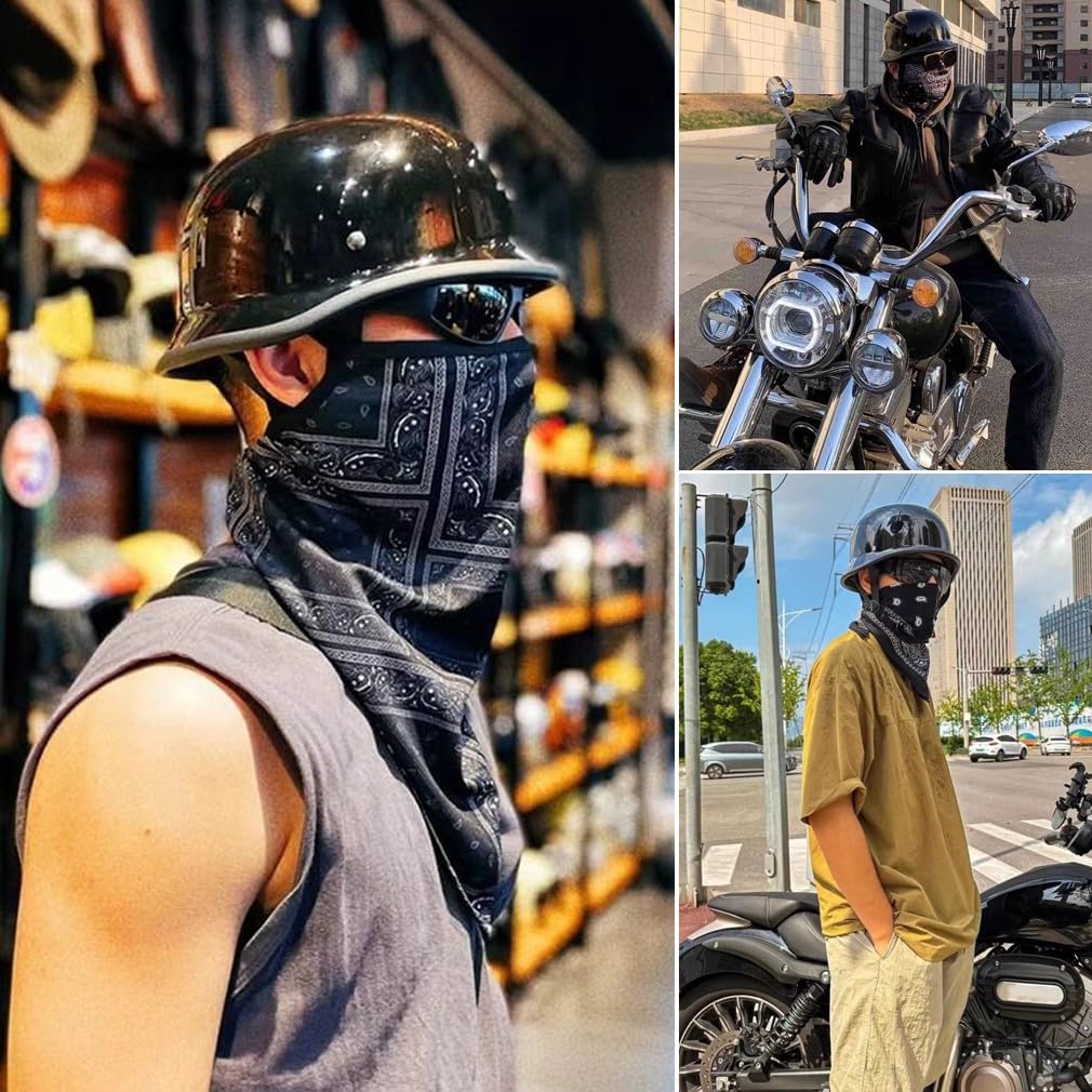 Vintage Deutsche Motorrad Halbhelme Jethelm, Halbschalenhelm mit ECE, Retro Motorradhelm mit Schutzbrille Roller Fahrrad Cruiser Chopper Moped Scooter Helm für Damen Herren 57~66CM