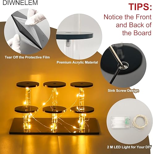 Miniatura 3 de DIWNELEM Soporte acrílico para cupcakes de 6 niveles para colecciones, figuras, cosméticos, joyas, juguetes, organizador de perfumes, estantes