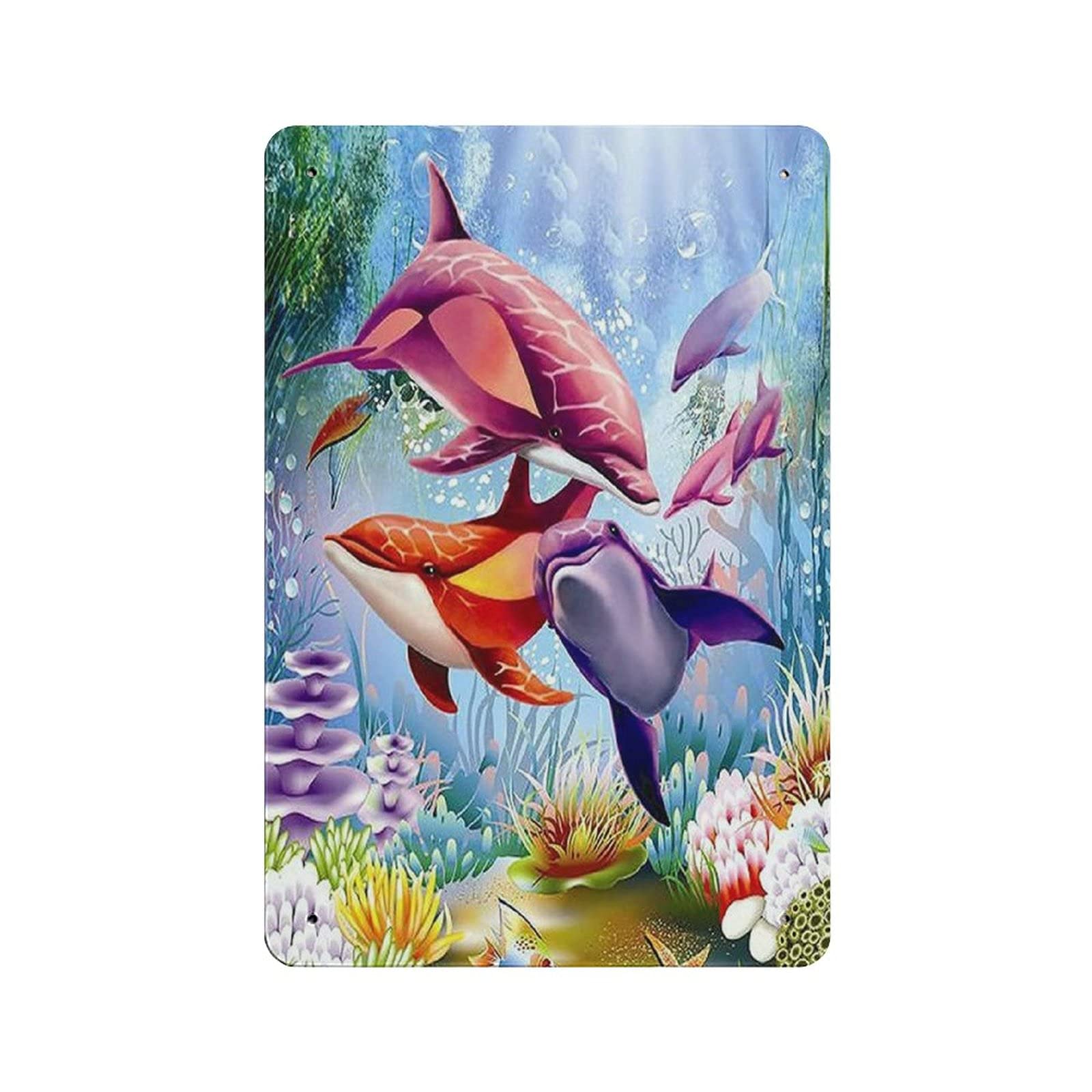 rayprint Underwater World Fish Vintage Iron Home Bar Wall Decor Art Print Poster Restaurant Decor 12x8in (30x20cm)