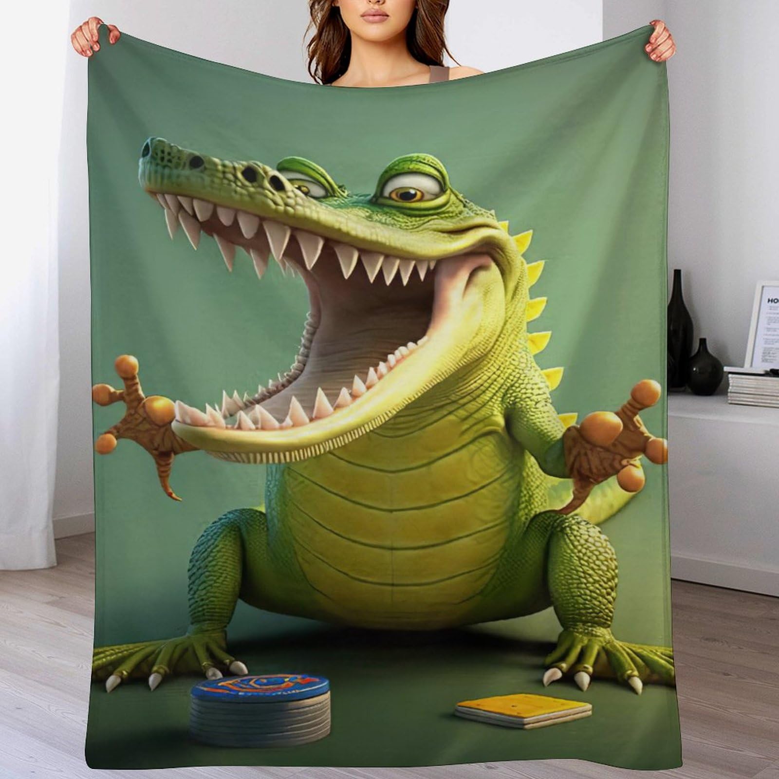 Ltttt Crocodile-1 Crocodile Blanket Ultra-Soft Micro Fleece Blankets Soft And Warm Throws Anti-Pilling Throw For Adults & Kids 140×180Cm