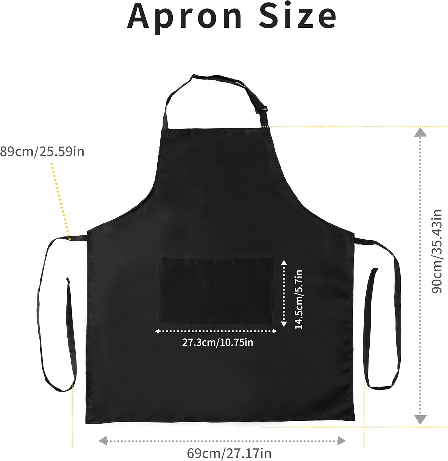 Tosewever 4 Pack Adjustable Bib Apron Waterdrop Resistant Apron with Pocket, Cooking Kitchen Restaurant Aprons for Women Men Chef, BBQ Drawing Crafting Outdoors (Polyester-Black, 4) - Image 6