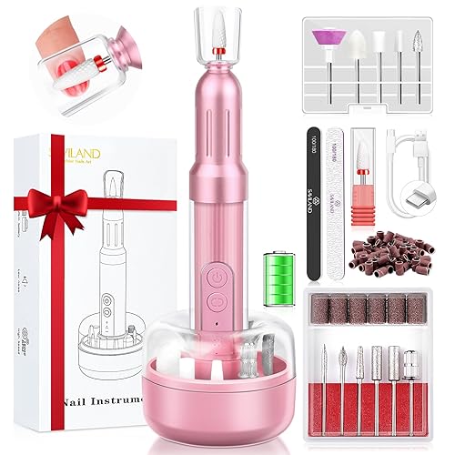 SAVILAND Taladro de uñas inalámbrico Archivo eléctrico Base de carga inalámbrica de nueva tecnología 2024 18000 RPM Juego de taladro de clavos