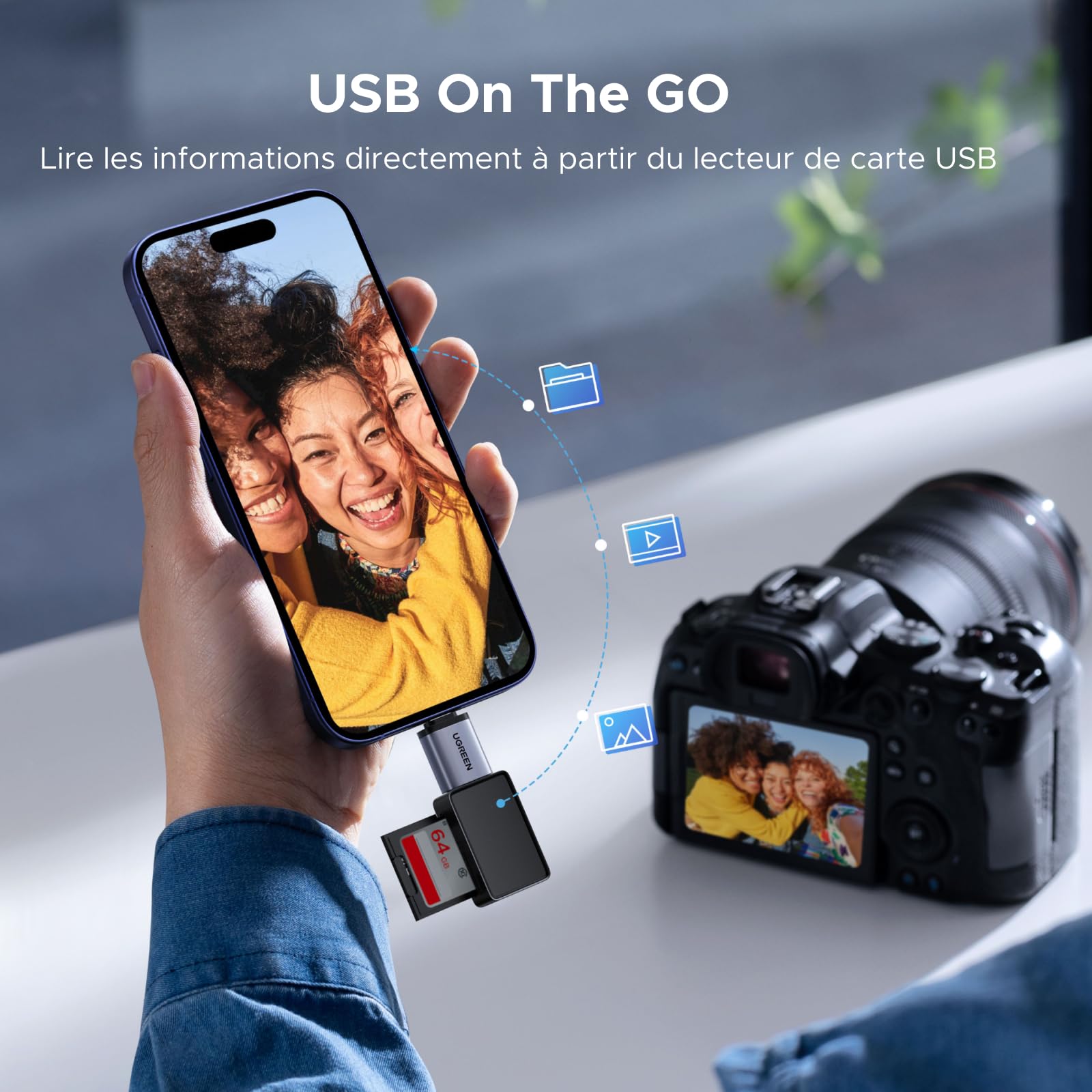 UGREEN Adaptateur USB C vers USB A 3.2 10Gbps OTG Lot de 4 Type-C Mâle vers Type-A Femelle Compatible iPhone 17 Pro Max Air 16 15 MacBook Air iMac iPad Galaxy Tab S9 S25