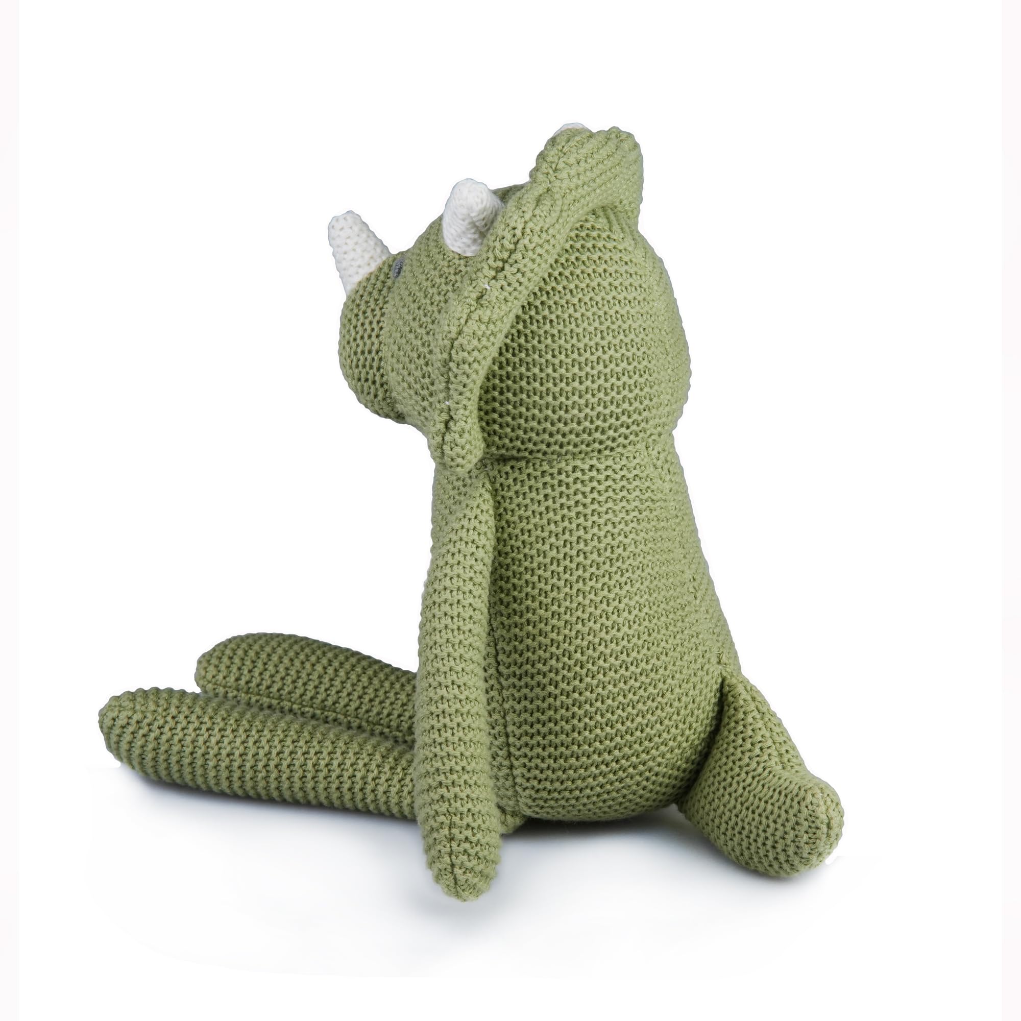 FLUFFYFUN Dinosauro Peluche Neonato 100% Cotone biologico 18cm (verde)