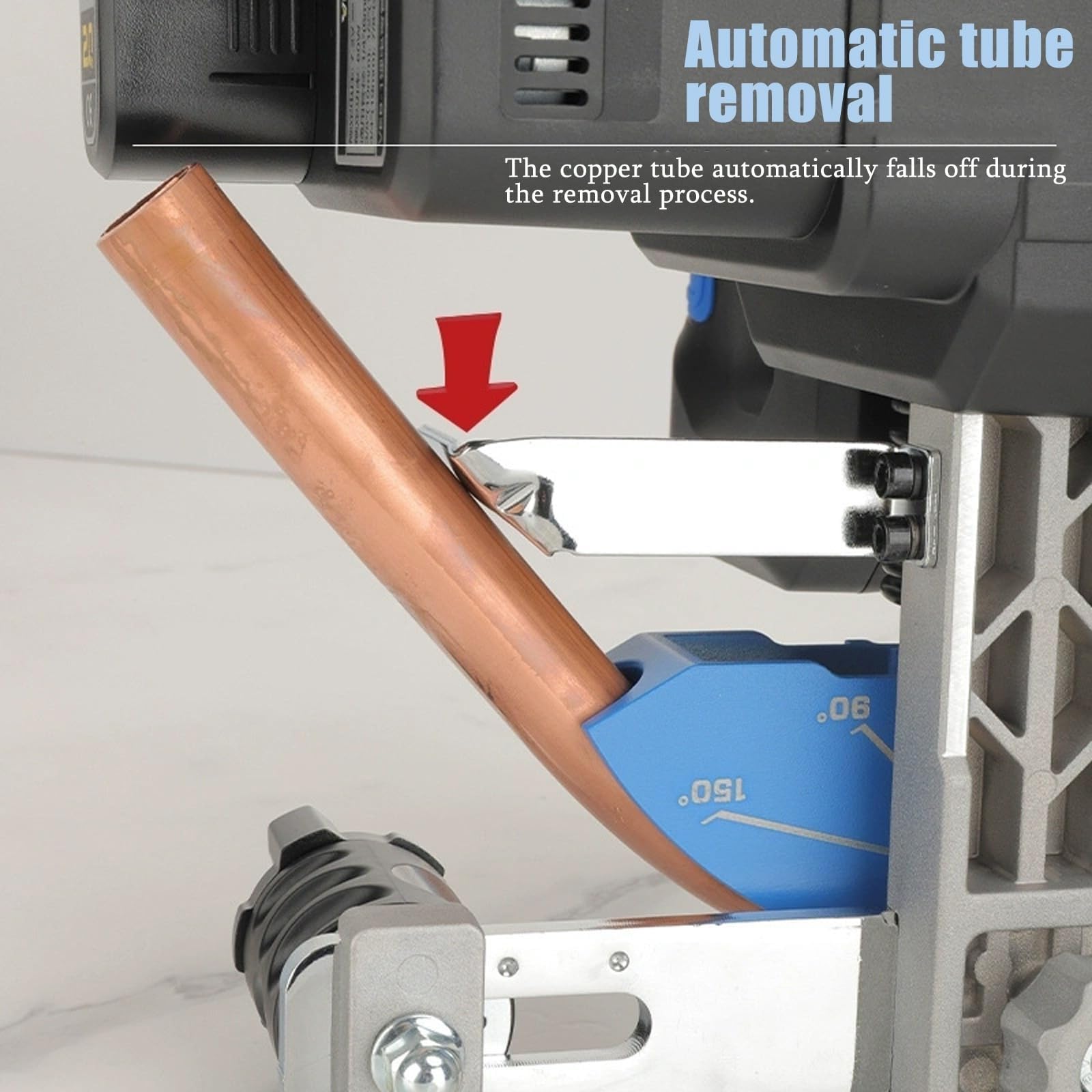 Curvatubi elettrico a batteria, kit piegatubi idraulico con 4 matrici, da 1/4'' a 7/8'', batteria al litio da 2,0 Ah, piegatubi in rame per la riparazione di condotte e materiali duri