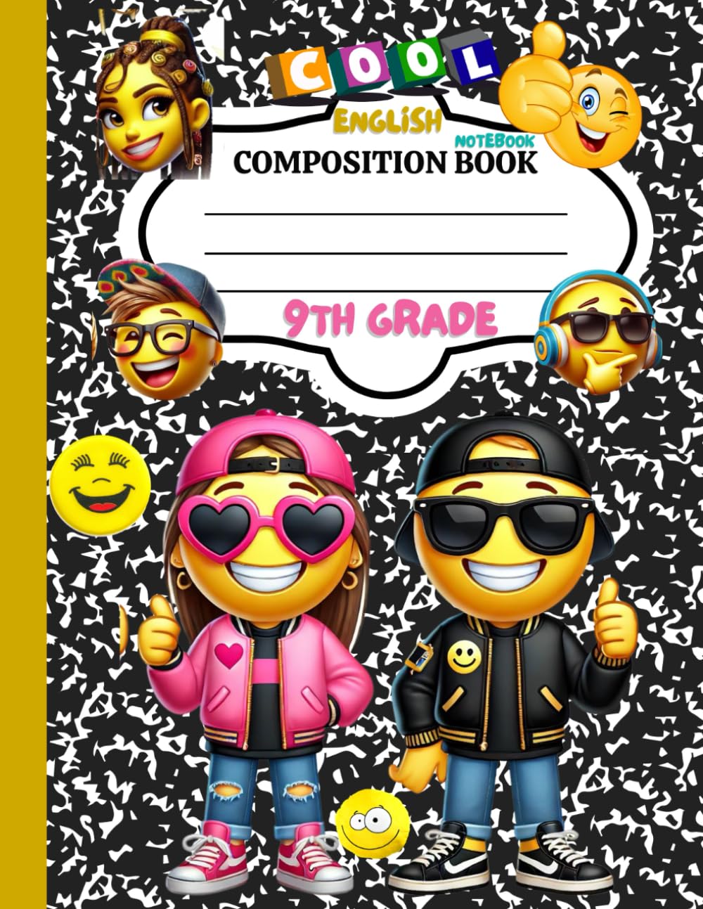 9th Grade English Writing Notebook: Grade 9 Homeschool Student Organized Grammar Language Art Lesson Plan Tracker, Blank Lined College Ruled ... Evaluation Form, Report Card & Planner Sheets