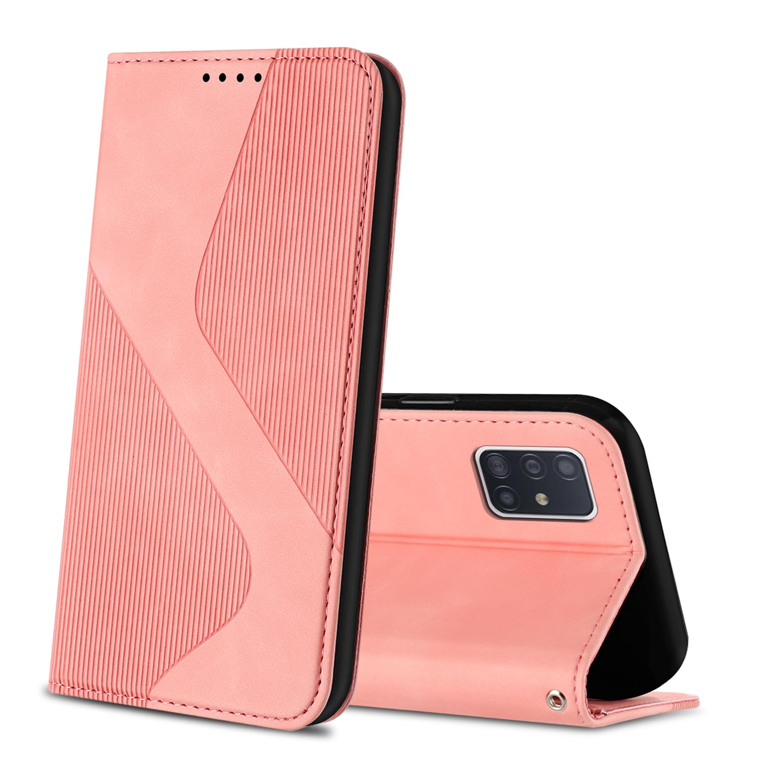 Mo-Somnus ‎Samsung Galaxy A51 5G ケース サムスンギャラクシーA51 5G ケース 手帳型 スマホケース 手帳型 スマホカバー 携帯カバー 手帳型 汗や指紋防止 財布型 カバーカード収納ケース 内蔵マグネット 耐衝撃 スタンド機能 おしゃれ 全面保護 手帳型ケース【Galaxy A51 SC-54A SCG07 対応】(ピンク)