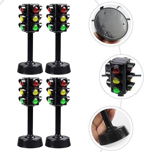 Miniatura 8 de Juguete de semáforo, modelo educativo de señal de tráfico para niños, juguete de aprendizaje temprano con efectos de sonido y luz, 12 piezas, mini