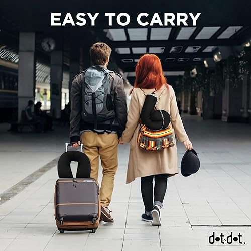 Vista 75 de Dot&Dot Almohada de viaje para niños de espuma viscoelástica para aviones, almohadas de cuello para niños para viajes, dormir, almohada de avión