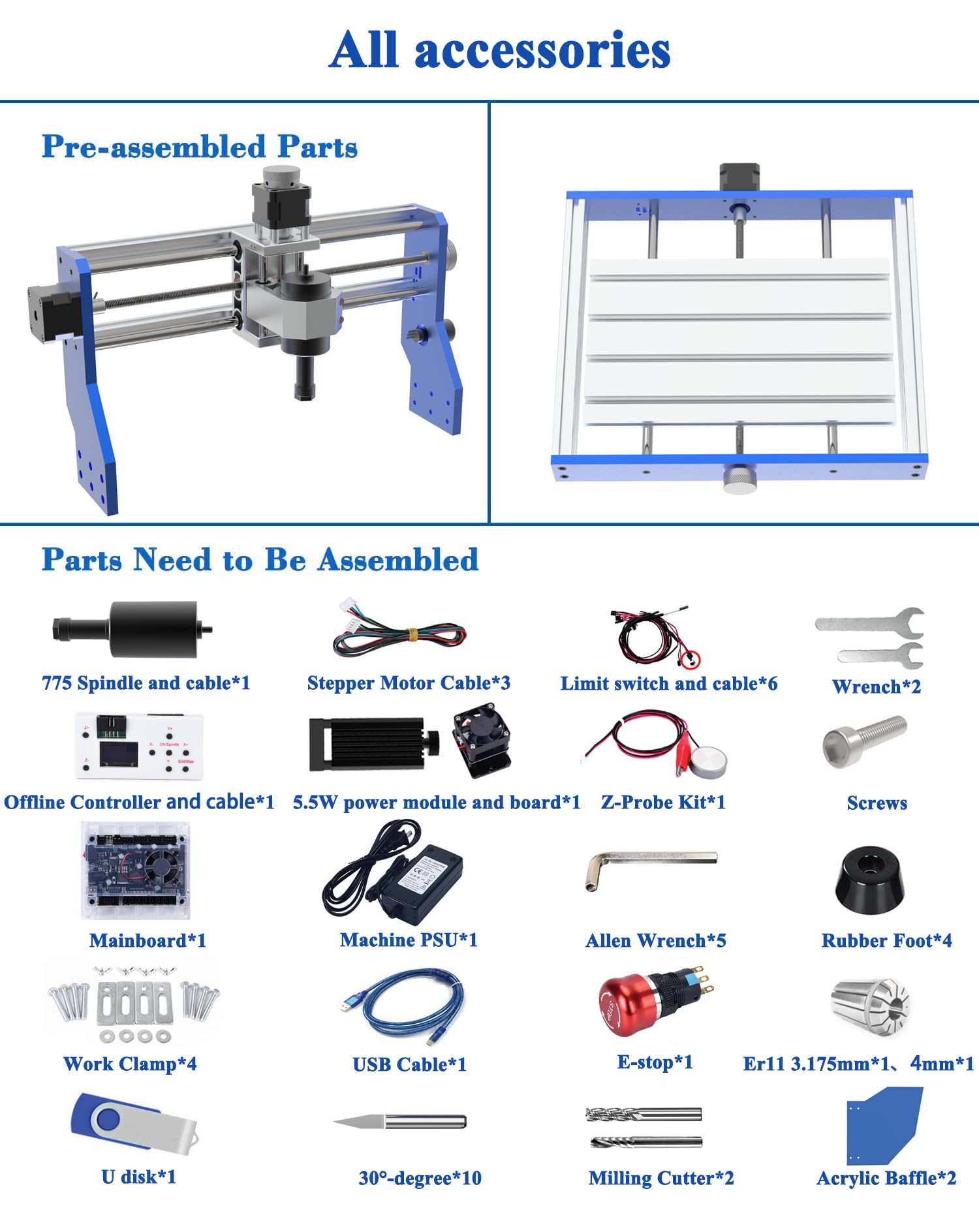 Amazon.com: Mostics,CNC 3018 Pro 2 in 1 with 5.5W Power Module,All 