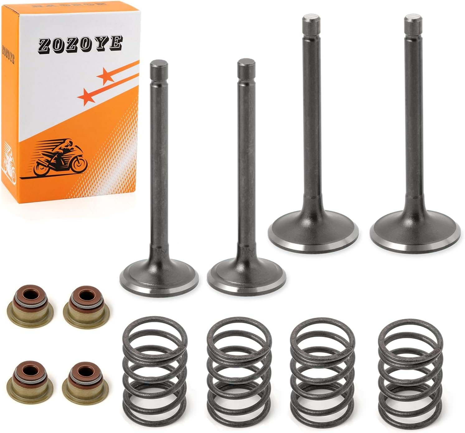 Fugi Robbin 295cc 350cc Exhaust & Intake Valve & Seals Springs For EZGO 4 Cycle Gas Golf Cart MCI 2003-2008 (NO 1992-2002) 72857-G01 72507-G01