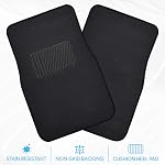 BDK Prime 4PC Ensemble de tapis de voiture de plancher avec un talon de sécurité en vinyle pour voiture, camion, SUV, Coupé Sedan, Noir (MT-100-BK)