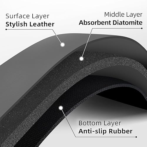 Miniatura 6 de LOPNUR Tapete de secado de platos de cocina, tapete grande de secado de platos de 24 x 16 pulgadas para encimera de cocina, almohadilla de secado de