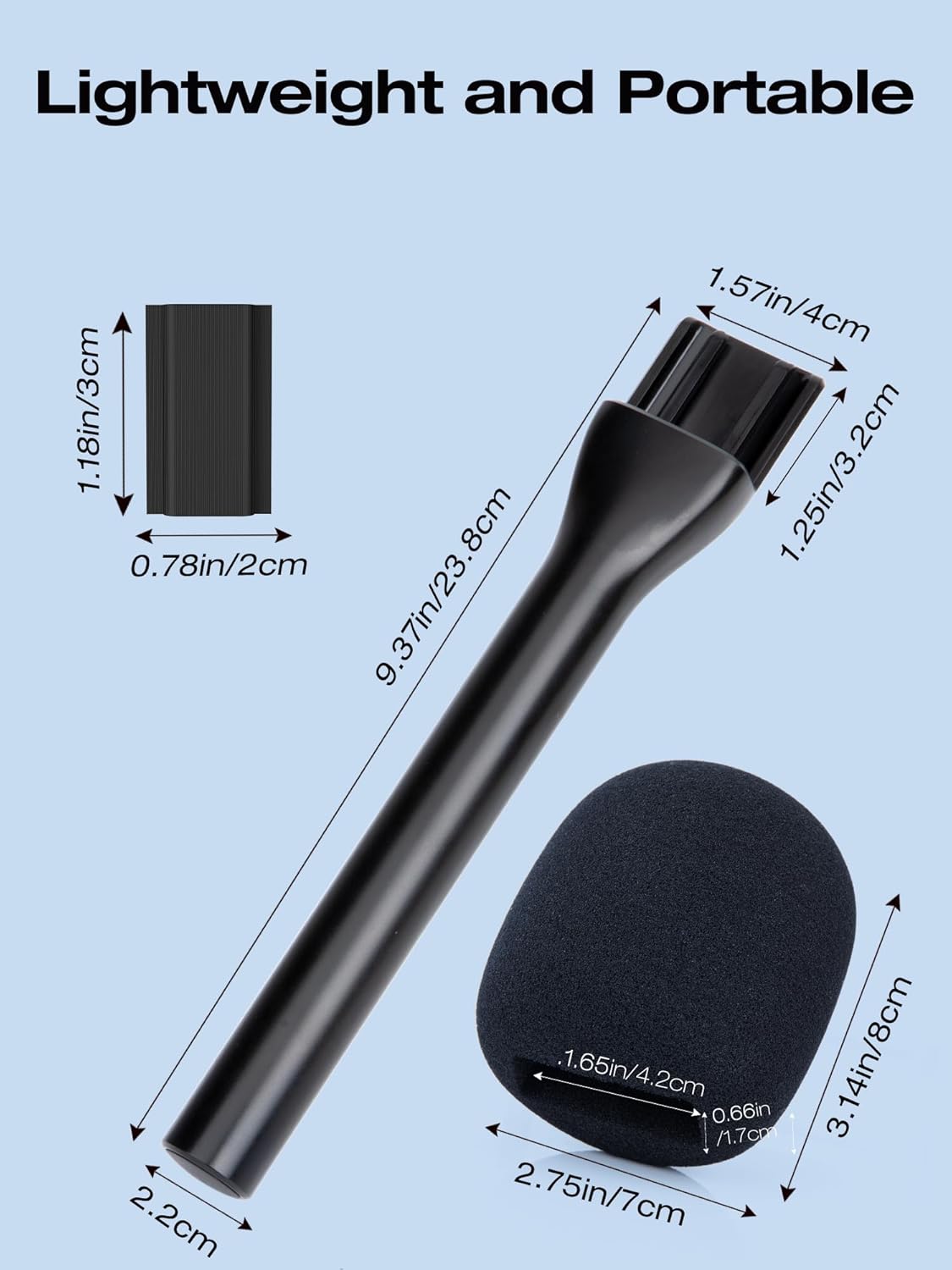 SUNMON Wireless Mic Magnetic Holder for DJI Mic Mini, Portable Handheld Microphone Interview Stand with Pop Filter, Compatible with DJI Mic1/2, Rode Wireless Micro/GO 2/ME/Pro - Image 5