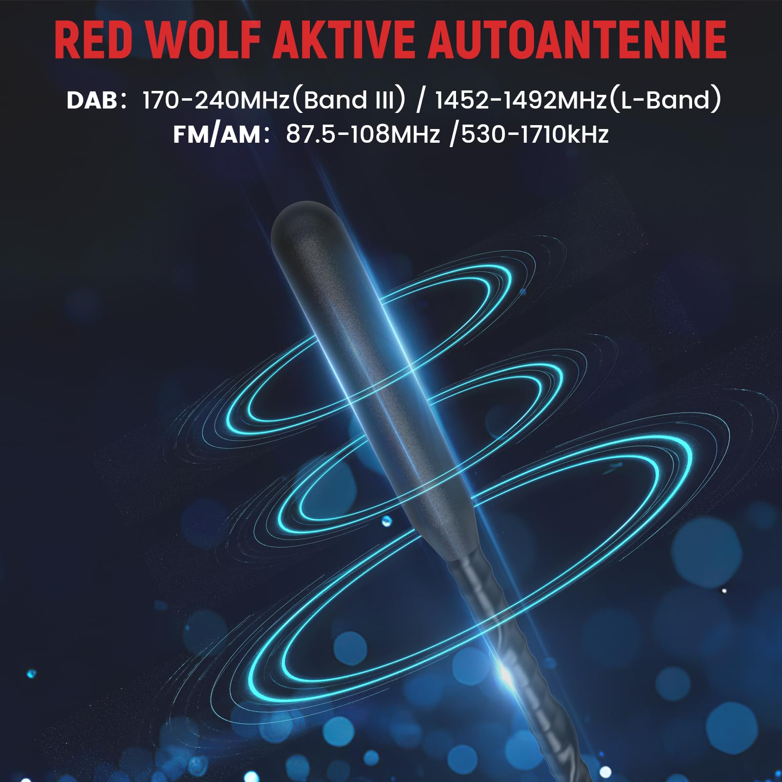 RED WOLF Autoantenne DAB Antenne mit 5 m Verlängerungskabel Dachantenne FM AM DIN Male Auto Radio Antenne SMB Adapter Booster Verstärker für FM AM Radio Blaupunkt Sony Pioneer