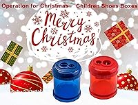 Vista 6 de Sacapuntas manual de doble agujero, de metal de alta resistencia, de hoja afilada, crayón XL, sacapuntas con grandes capturas redondas, afilado