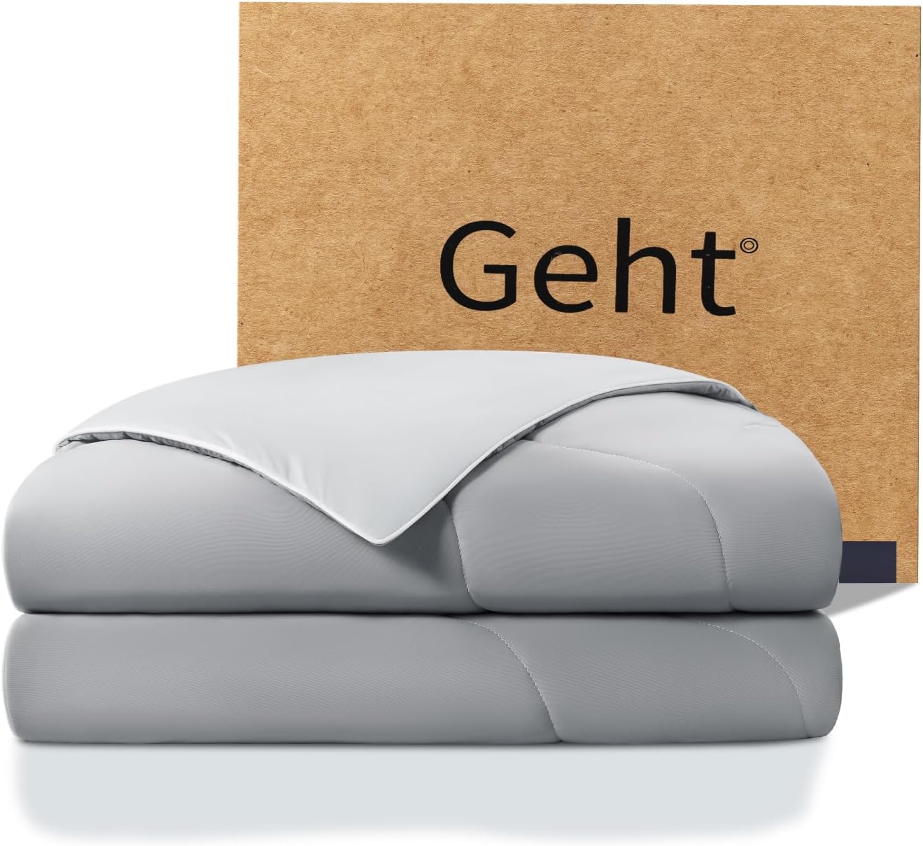 Cooling Comforter, Cooling Blanket for Hot Sleepers and Night Sweats, Double-Sided Cool Breathable Soft Lightweight Blanket, All Season Bedding Comforter, (Mist Light Grey, Queen(90"x90"))