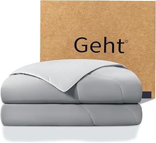 Cooling Comforter, Cooling Blanket for Hot Sleepers and Night Sweats, Double-Sided Cool Breathable Soft Lightweight Blanket, All Season Bedding Comforter, (Mist Light Grey, King(106"x90"))