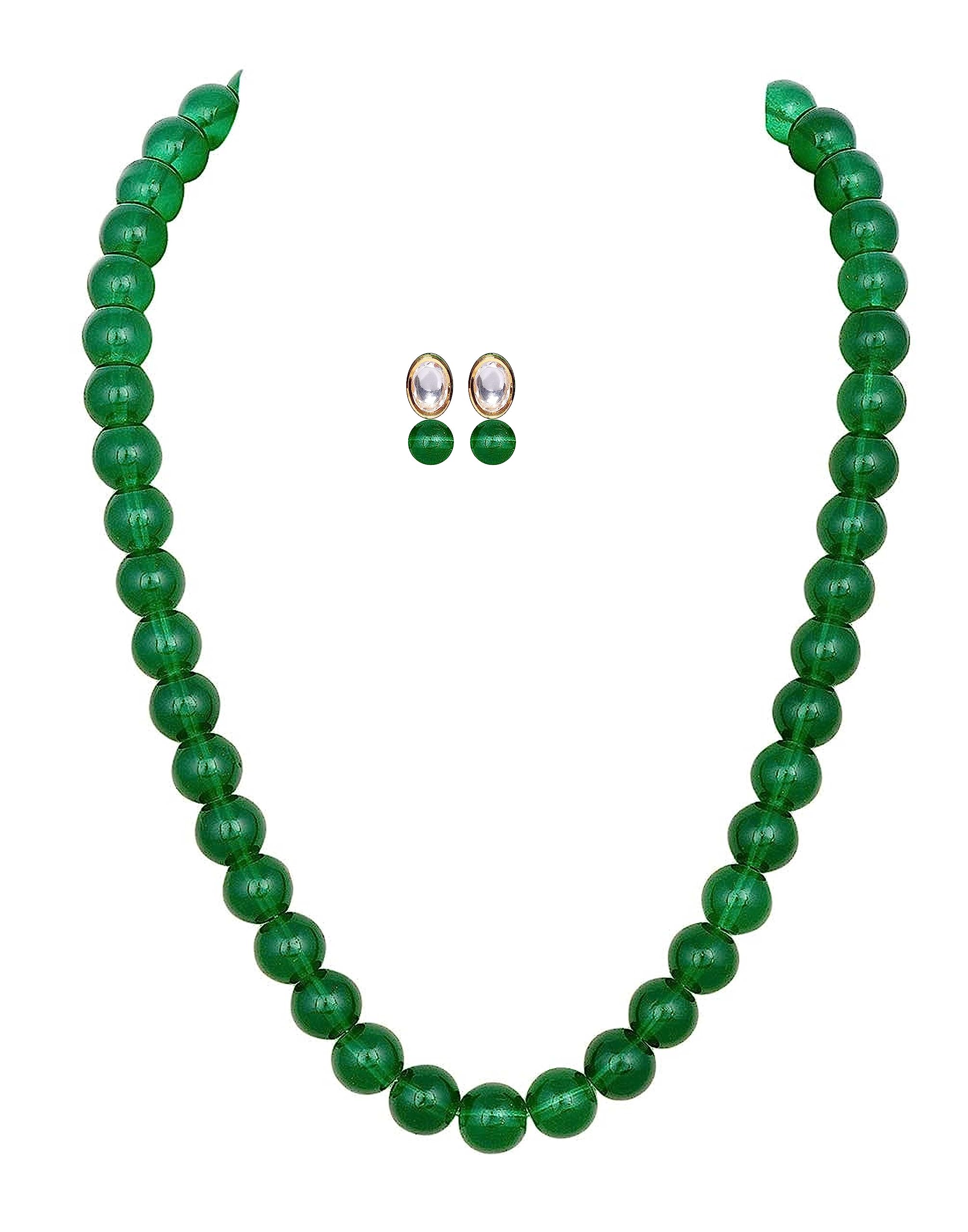 PANAASHE-RAJASTHANI Green Glass 8mm Stone Single Line With Kundan Studd Earring Set (N20BP) (B0CBPZS87Y) Amazon Price History, Amazon Price Tracker