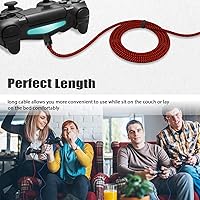 Vista 6 de AOSOK Cable de carga para controlador PS4, cable de carga de 6 pies de largo para Playstation 4 cargadorPS4 SlimPro controladores inalámbricosXbox