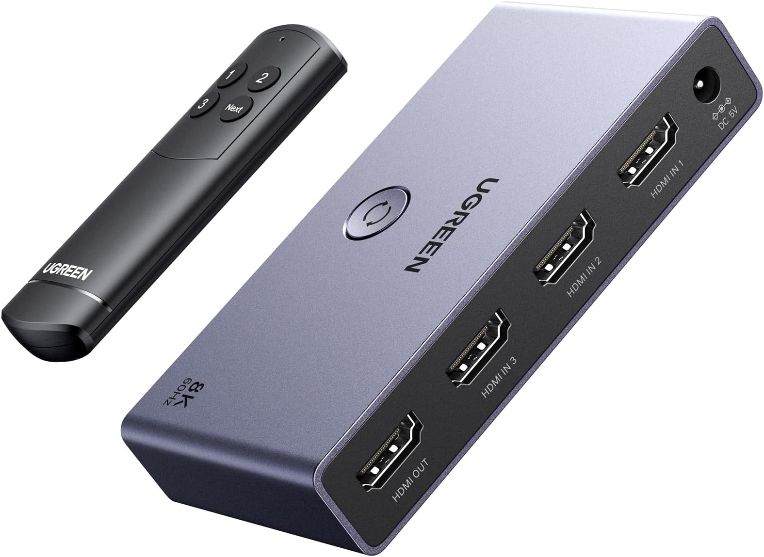 UGREEN HDMI Switcher, 3 Inputs, 1 Output, 8K @ 60Hz, 4K @ 120Hz, HDMI Selector, HDMI Switcher with Remote Control, 48 Gbps, HDMI 2.1, HDCP 2.3 [PS3/PS4/PS5/Switch Operation Verified]