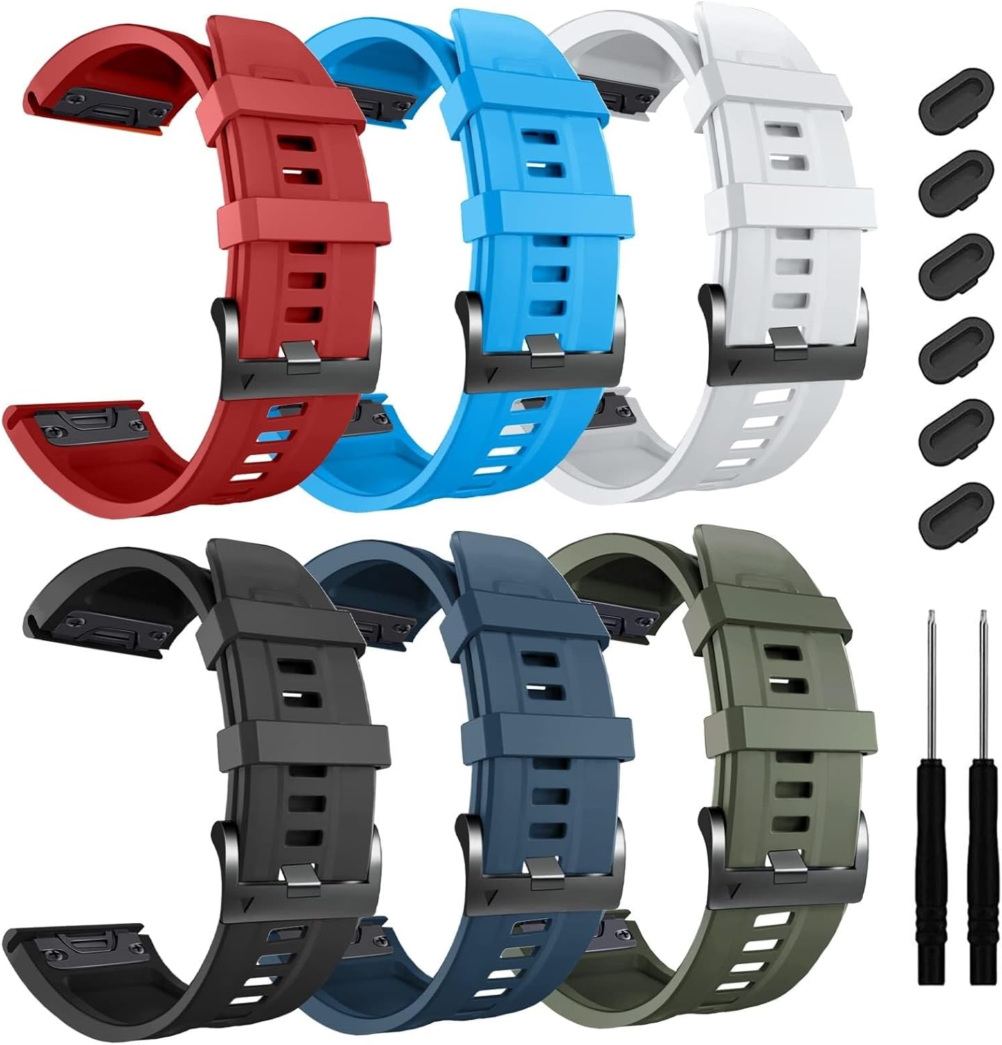 26mm Watch Band，for Fenix 7X Pro Epix Pro 51mm Fenix 6X Watch Strap Fenix 5X Plus Silicone Wristband Fenix 6X Pro Descent Mk2i MK3i 51mm Smartwatch Wristband