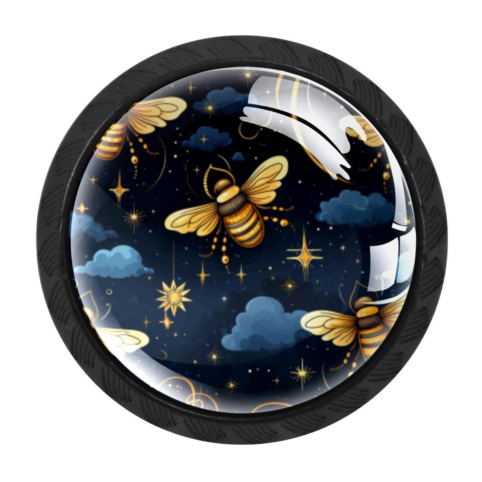 Chenzzzz Multicolored 02 4 Pack Starry Bee Kitchen Cabinet Knobs Drawer Knobs Door Dresser Handles For Personalized Gifts Great For Any Occasion