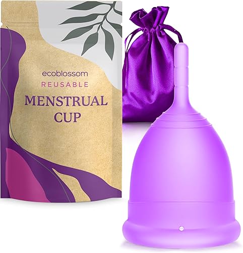 EcoBlossom Kit de copa menstrual  Tampón, almohadilla y disco  Uso durante 12 horas  Copa de período reutilizable diseñada con silicona suave y