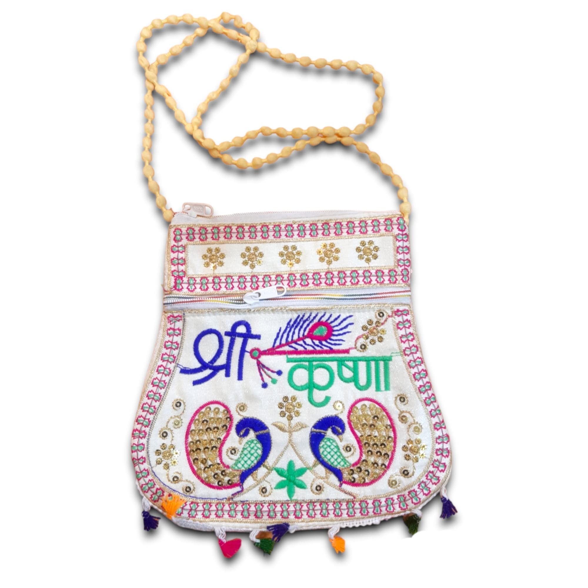 Radha Krishna Shringar Store Handicrafts Beg Cotton Multicolour Rajasthani Jaipuri Hand Bag for Women & Girls (Shri Krishna) (B0BX4W5Z32) Amazon Price History, Amazon Price Tracker