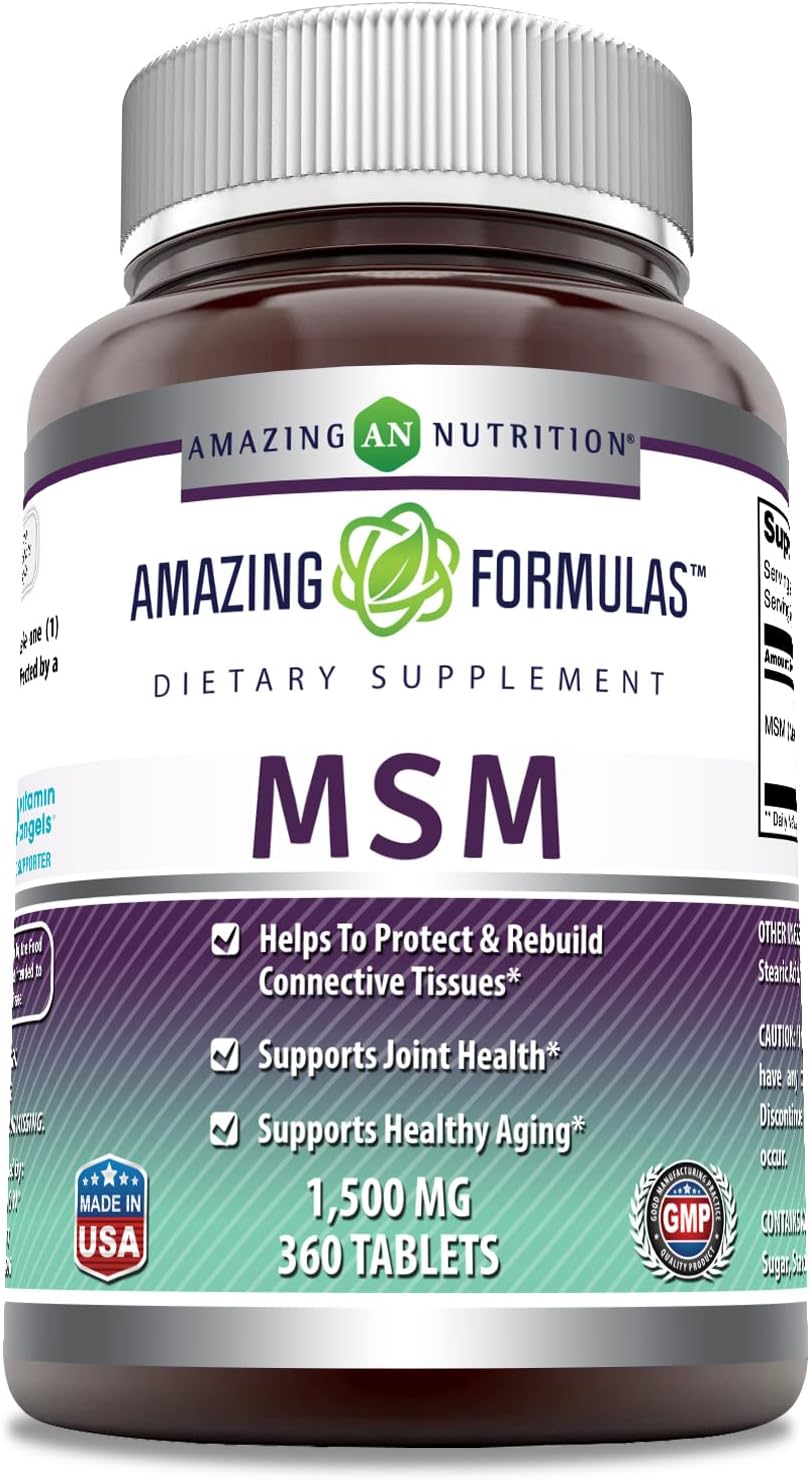 Amazing Formulas MSM (Methylsulfonylmethane) Tablets 3000 Mg Per Serving