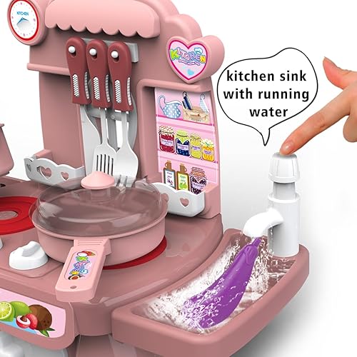 Miniatura 3 de Juguetes de cocina Imitado Chef Light Music Pretend Cooking Food Play Juego de vajilla seguro lindo juguete regalo divertido juego de cocina