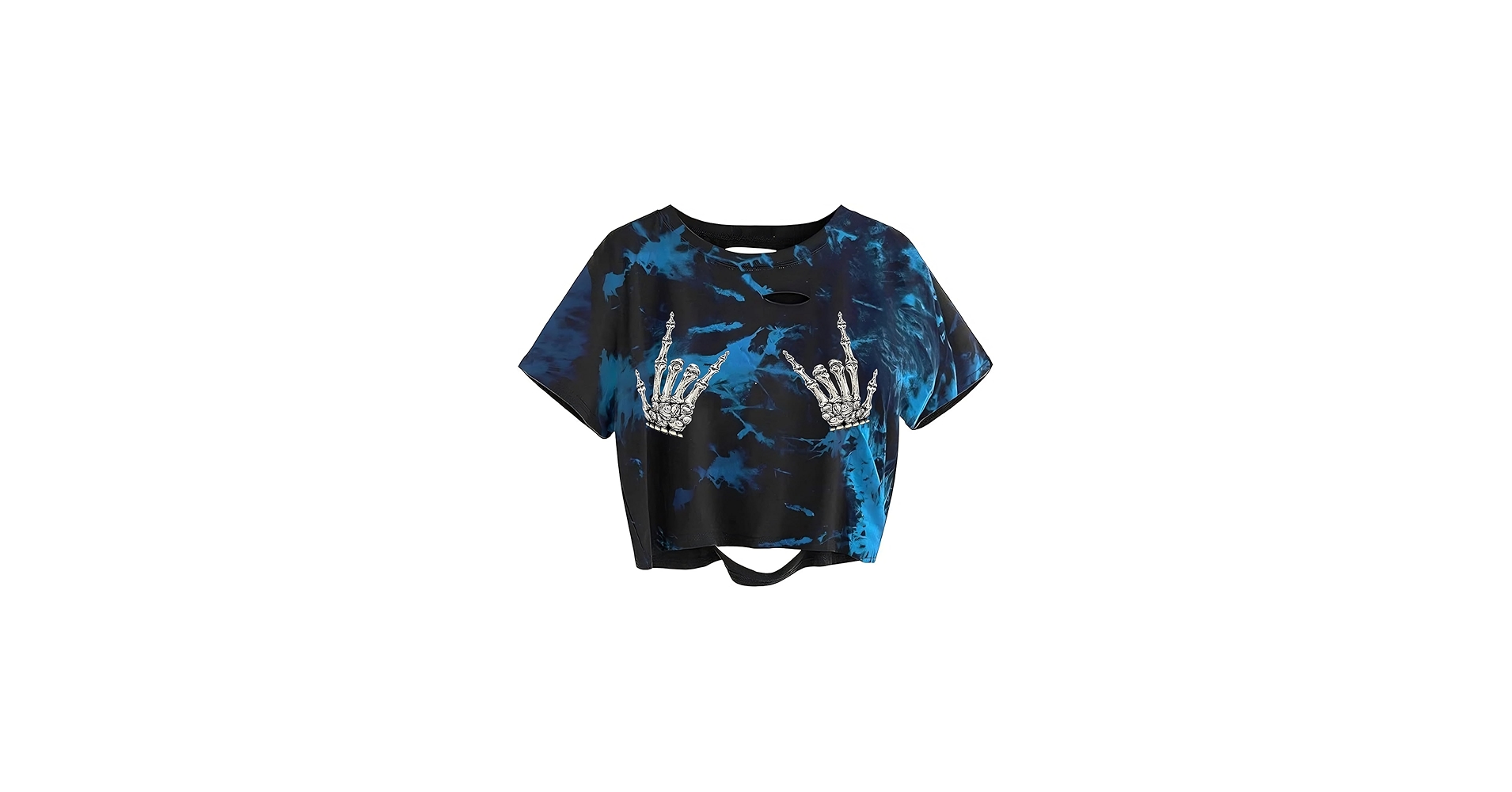 Womens Graphic Oversized Crop Tops Loose Cropped Distressed