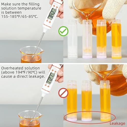 Miniatura 4 de LotFancy Tubos de bálsamo labial con bandeja de llenado y espátula, 50 unidades de 0.2 fl oz (316 onzas) recipientes de bálsamo labial transparentes