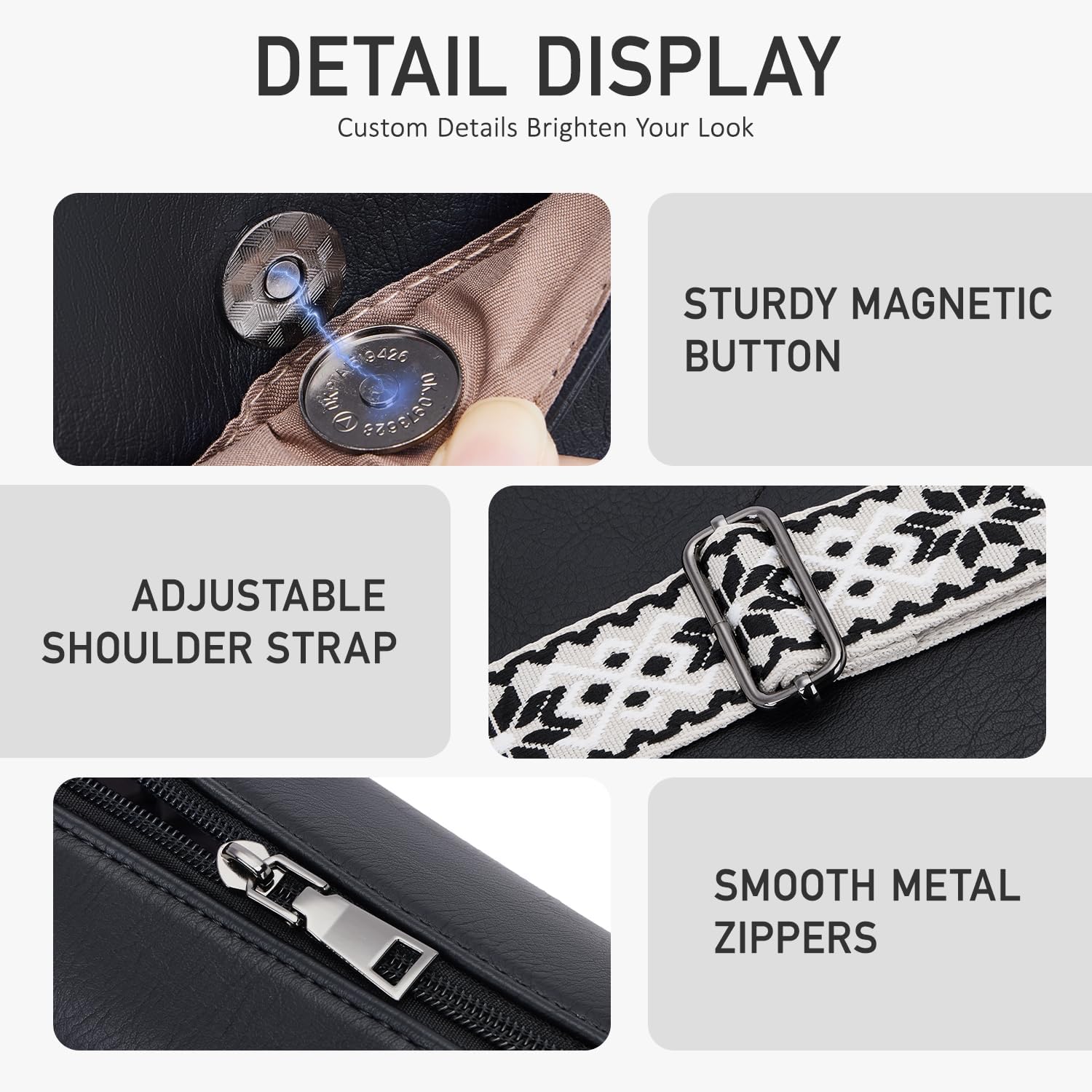 POIUGOYA Leather Crossbody Bags for Women,Medium Dual Main Pockets Crossbody Purse,Lightweight Shoulder Bag for Travel/Work - Image 6