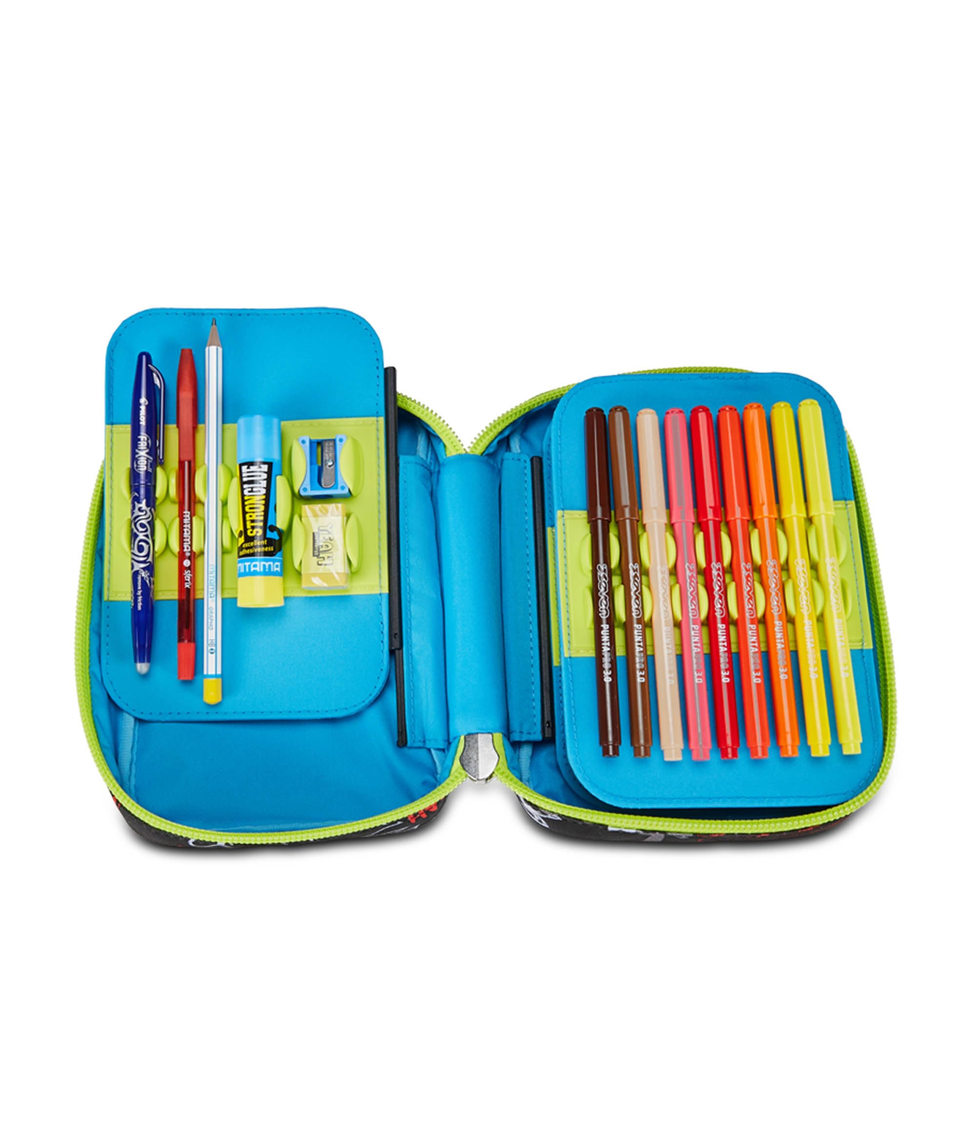 SJ Gang Astuccio Scuola Speed Pad, Verde Nero, Portapenne Mono Scomparto Con Plance Amovibili e Penne, Matite, Colori, Accessori Zaino, Elementari, Medie, Bambino