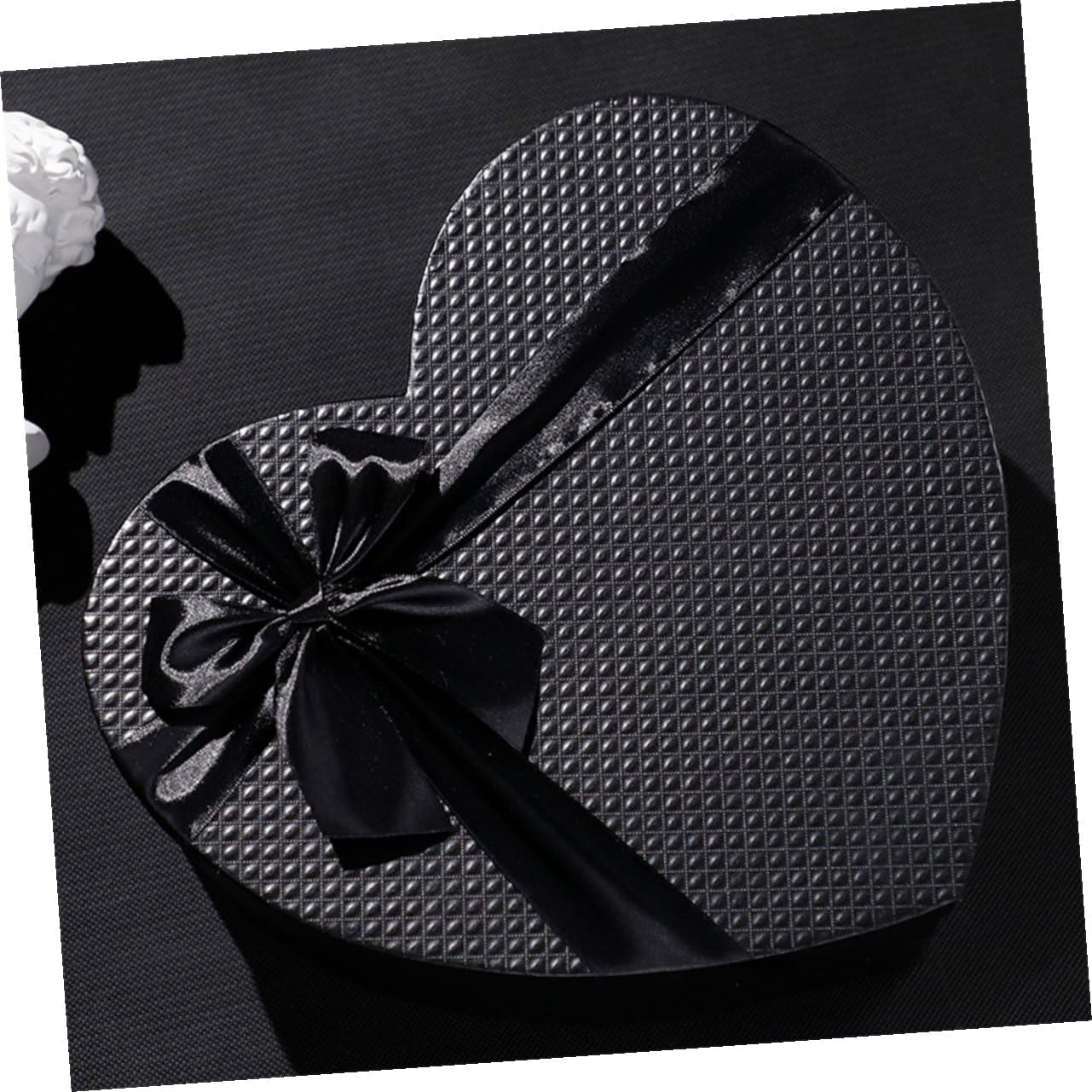 MAGICLULU Heart-shaped Black Packaging Boxes with Lids 2pcs Large Valentine’s Day Decorative Boxes for Chocolates Flowers Strawberry Arrangements