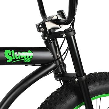 MICARGI SLUGO SS Shimano 7-Speed Fat Tire Cruiser Bike for Mens & Women, DISC Brake, 26x4 Wide Knobby Tires, Hi-Ten Steel Frame, City Country Beach Bicycle