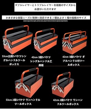 Tool Box, Tool Storage Box, 2/3 Tiers, Multi-functional, Foldable, Large Capacity, Includes Handle, Storage Case, Tool Box, 2/3 Tiers, Double Opening, Large Tool Case, Storage Box, Tool Box 16.5