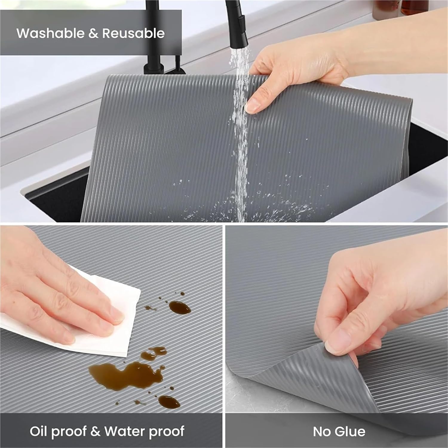 Shelf Liners 2 Rolls Shelf Liner Kitchen Cabinet Drawer Liner Kitchen Shelf Liner Non-Slip Easy-to-Clean Liner Non-Adhesive Refrigerator Liner for Protecting Cabinets, Drawers